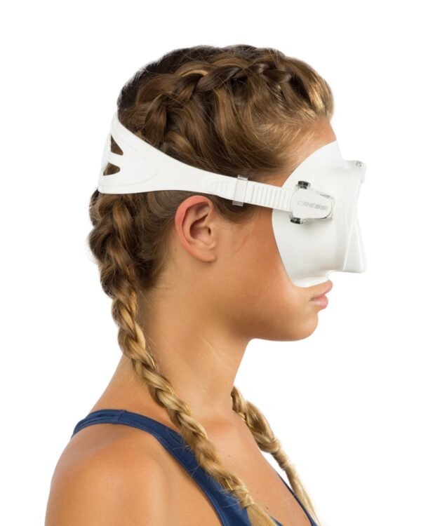 Visor Cressi F1 Frameless Buceo Snorkeling Apnea Sin-Marco Color Blanco - Image 7